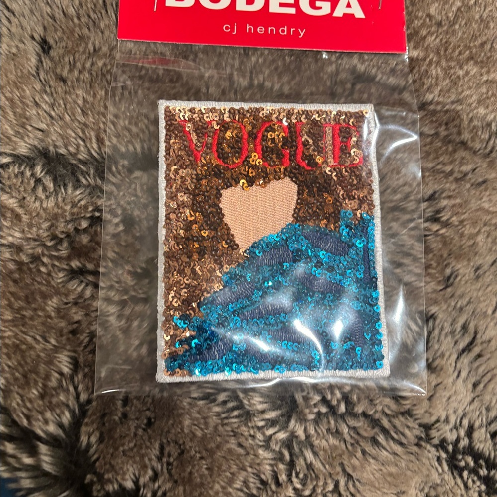 CJ Hendry Bargain Bodega Sequin Vogue Magazine Iron On Patch